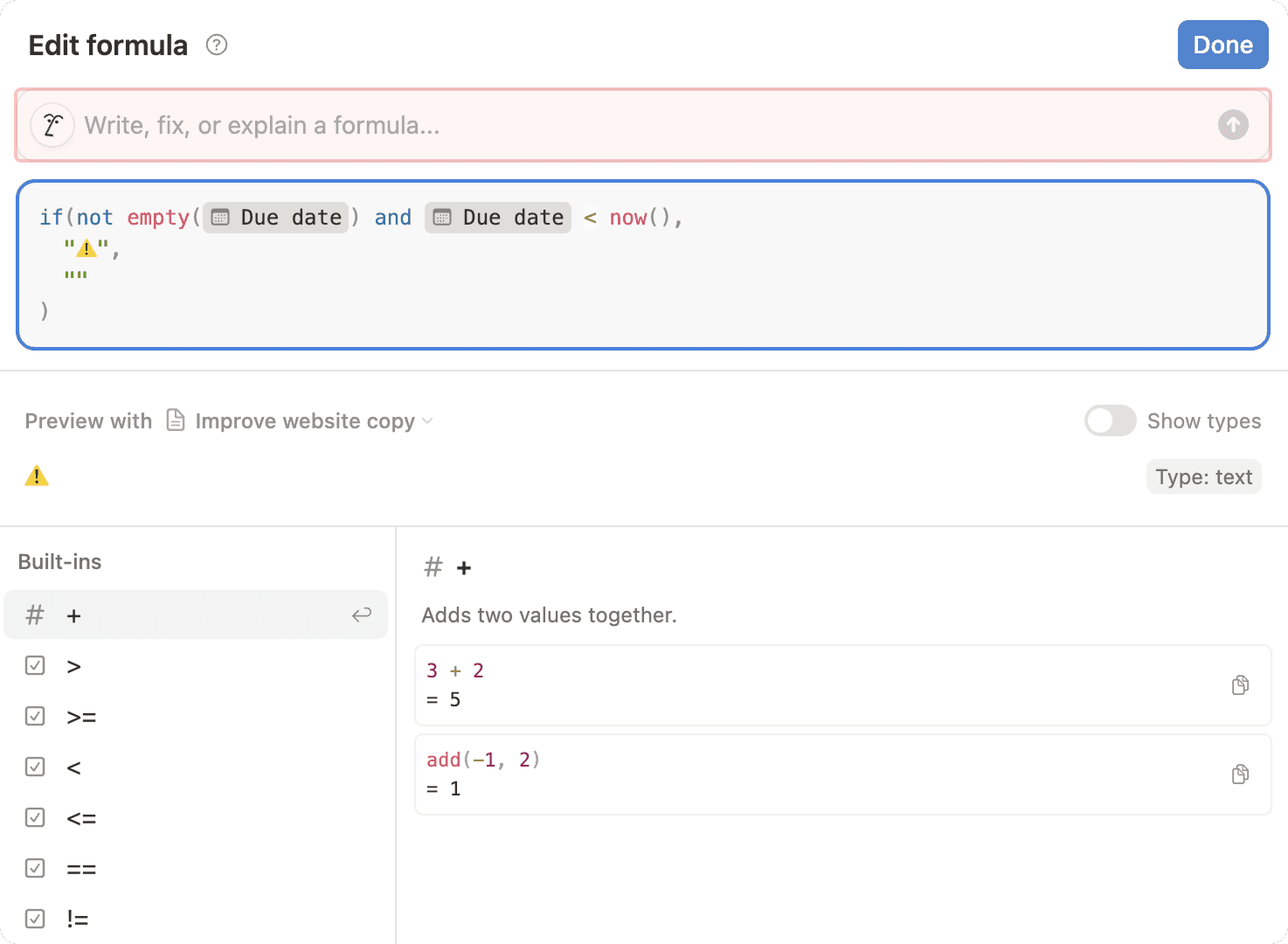 hc: notion ai in formulas