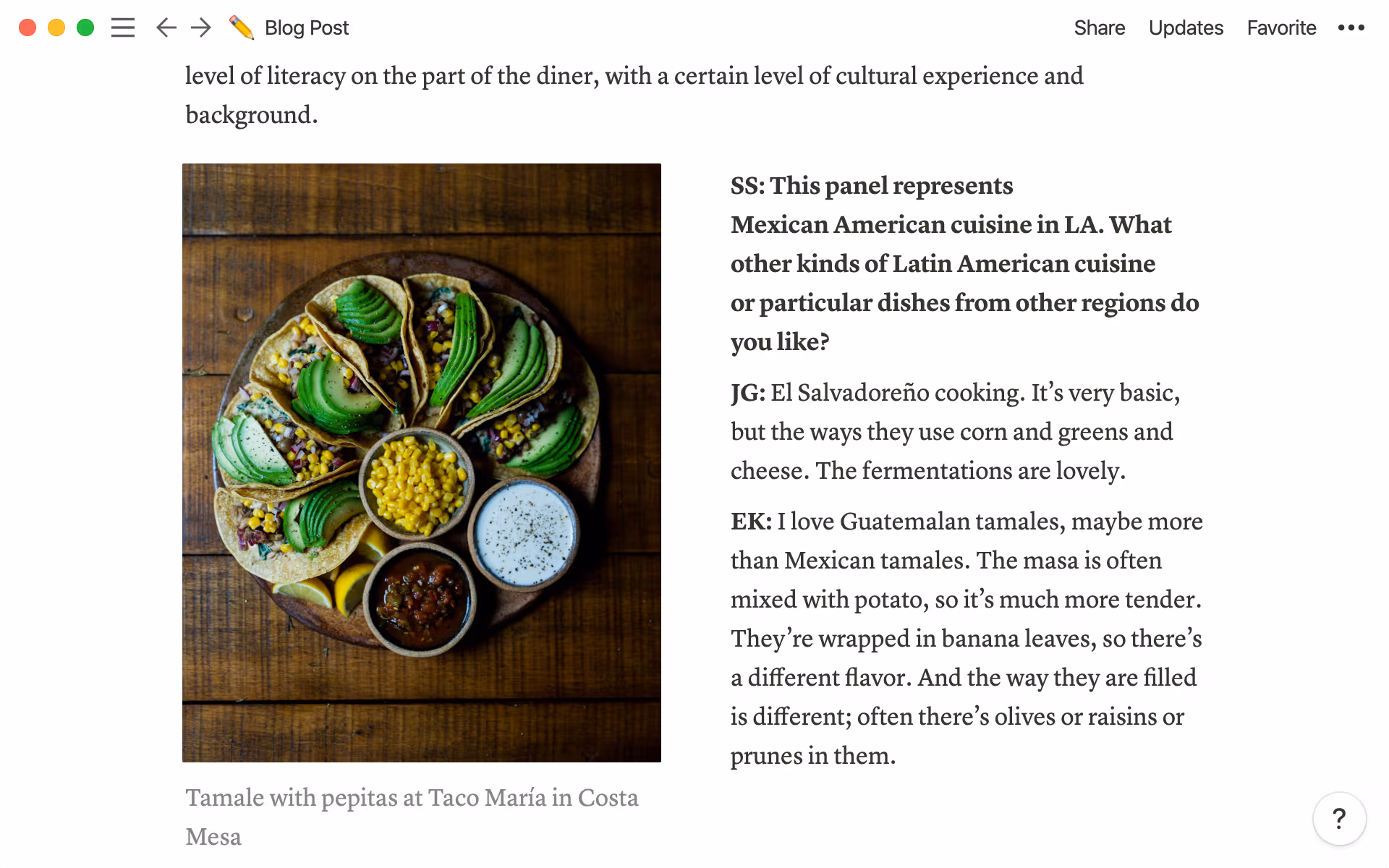 Text, images, external links, columns, and more come together in your Notion blog post.