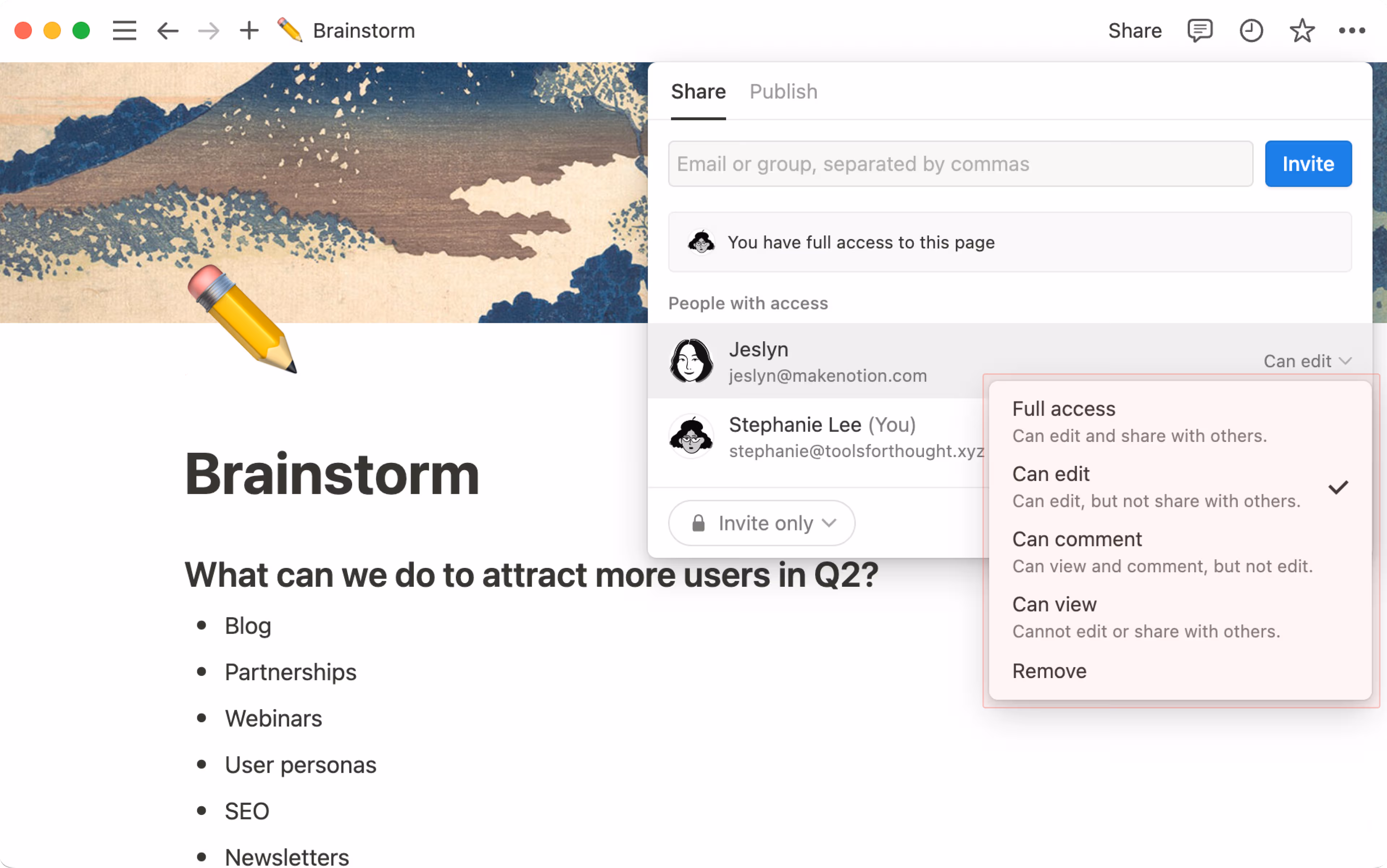 Sharing & permissions - edit permissions